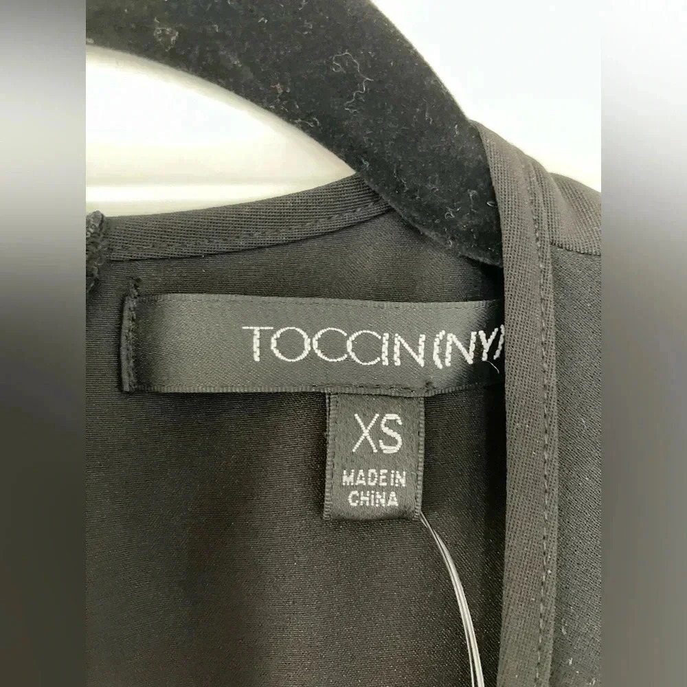 NWT TOCCIN (NY) Sheer Stripe Georgette Midi Saks Contemporary Dress XS - Picture 6 of 7